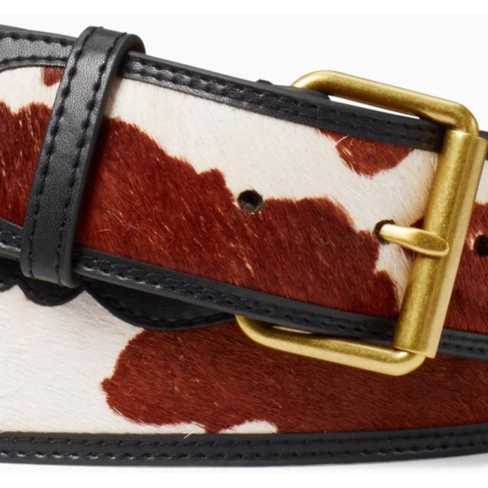 NWT KATE SPADE WESTERN COW PRINT CALF HAIR BELT L